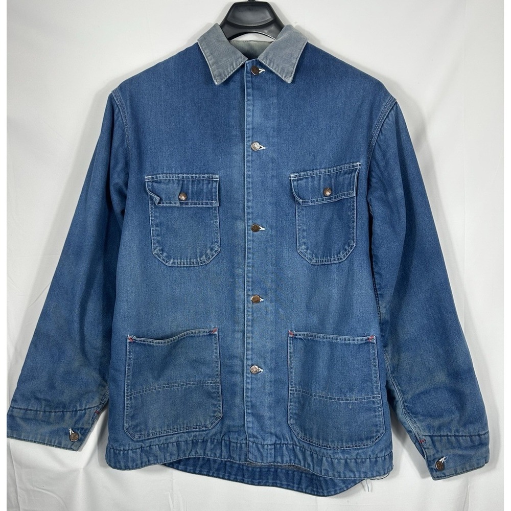 Vintage Big Mac Mens Big & Tall Denim Chore Jacket Barn Coat Lined 70s Estate PU